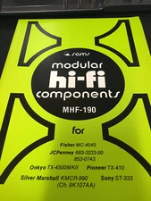 MHF-190 HI-FI SAMS MANUAL FISHER JCPENNEY ONKYO PIONEER SILVER MARSHALL SONY NOS