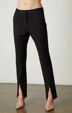 VELVET By Graham & Spencer Kyndall Staight Leg Split Pant Black M $299 F13