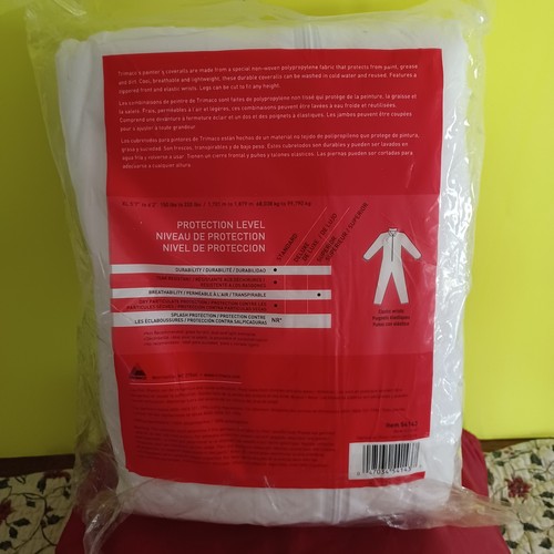 Confezione da 5 tute bianche con cerniera X grandi, riutilizzabili/lavabili nuove di zecca - Foto 2 di 3