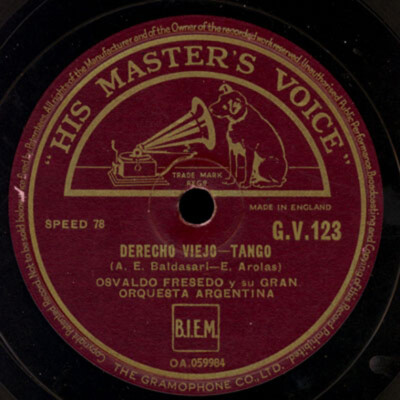 OSVALDO FRESEDO -TANGO ARGENTINO- Derecho Viejo / RICARDO TANTURI Adios   S3742