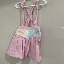Lacoste Izod Vintage Girls Pink Skirt With Straps Size 4