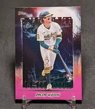 Jacob Wilson Pink Foil Night Terrors Rookie 2025 Topps Update Card #11 Athletics
