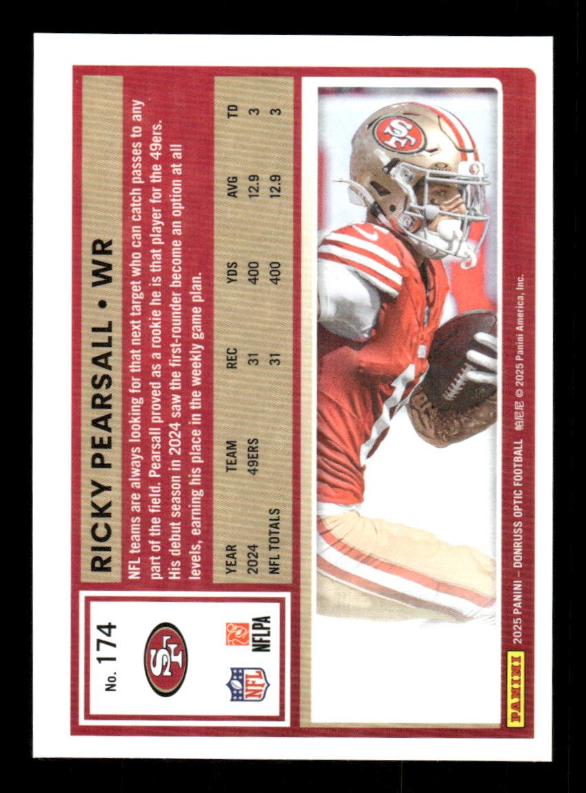 2025 Donruss Optic #174 Ricky Pearsall San Francisco 49ers | eBay