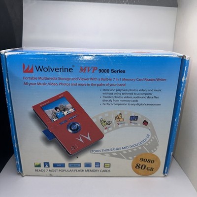 Wolverine MVP 9000 80GB Multimedia Player Digital Audio Photo Video Storage Red