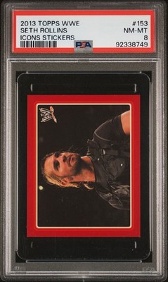 Seth Rollins Rookie RC 2013 Topps WWE Icons Stic #153 The Shield PSA 8 Near Mint