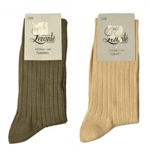 A PAIR of LEVANTE men's high long socks cotton and linen art.TUAREGLUNGO