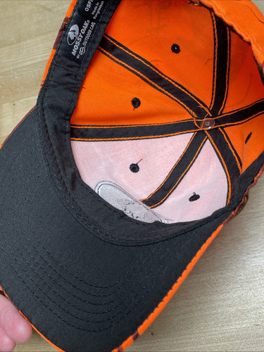 Mossy Oak Camo Hunting Hat Cap Orange Adult Adjustable - Picture 6 of 7