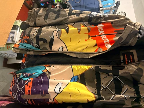 Members Only x Nickelodeon Hey Arnold Camo Hooded Lined Nylon Zip Jacket Small - product listing photo