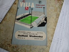 Aston Villa v Sheffield Wednesday Football League Division 1 1961