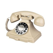 Corded Vintage Telephone, Retro Landline Phones for Home, Single Line Old Ivory