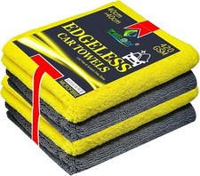 Paños de microfibra sin bordes 420GSM grandes toallas de pulido para limpieza de automóviles