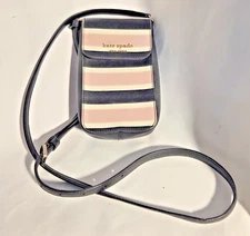 Kate Spade Cameron Celebration Stripe Crossbody  Saffiano, Pink/Black