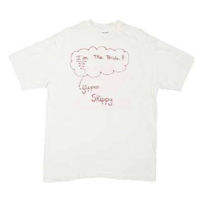 HANES Herren T-Shirt weiß Grafik L Kurzarm Rundhals Hochzeit Flitterwochen