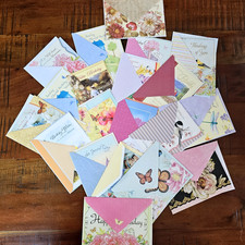 Assortment of Birthday Greeting Cards Lot of 20 with Decorative Envelopes