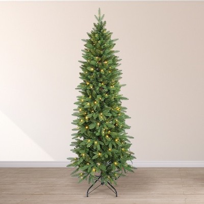 Knstlicher Weihnachtsbaum 180 cm Schmal Weihnachtsbaum mit Beleuchtung LED  | eBay.de