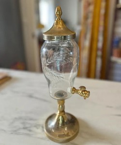 Vintage French Crystal Absinthe Fountain With Etched Detailing