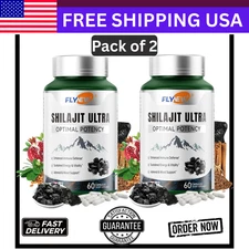 Flynew Shilajit Ultra Optimal Potency, Shilajit Extract with L-Arginine 2 pack..