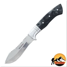 8" Full Tang Hunting Bowie Fixed Blade Combat Knife Black Resin Handle w/ Sheath