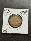 1913 S Lincoln Wheat Cent Penny Nice VG Very Good Better Date 1c Coin (Raw18996)