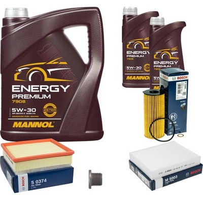 BOSCH Inspektionspaket 7 L MANNOL Energy Premium 5W-30 für BMW 3er Touring F31