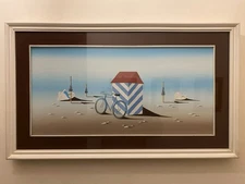 Dipinto Olio su Tela 30X60 cm Quadro firmato + cornice