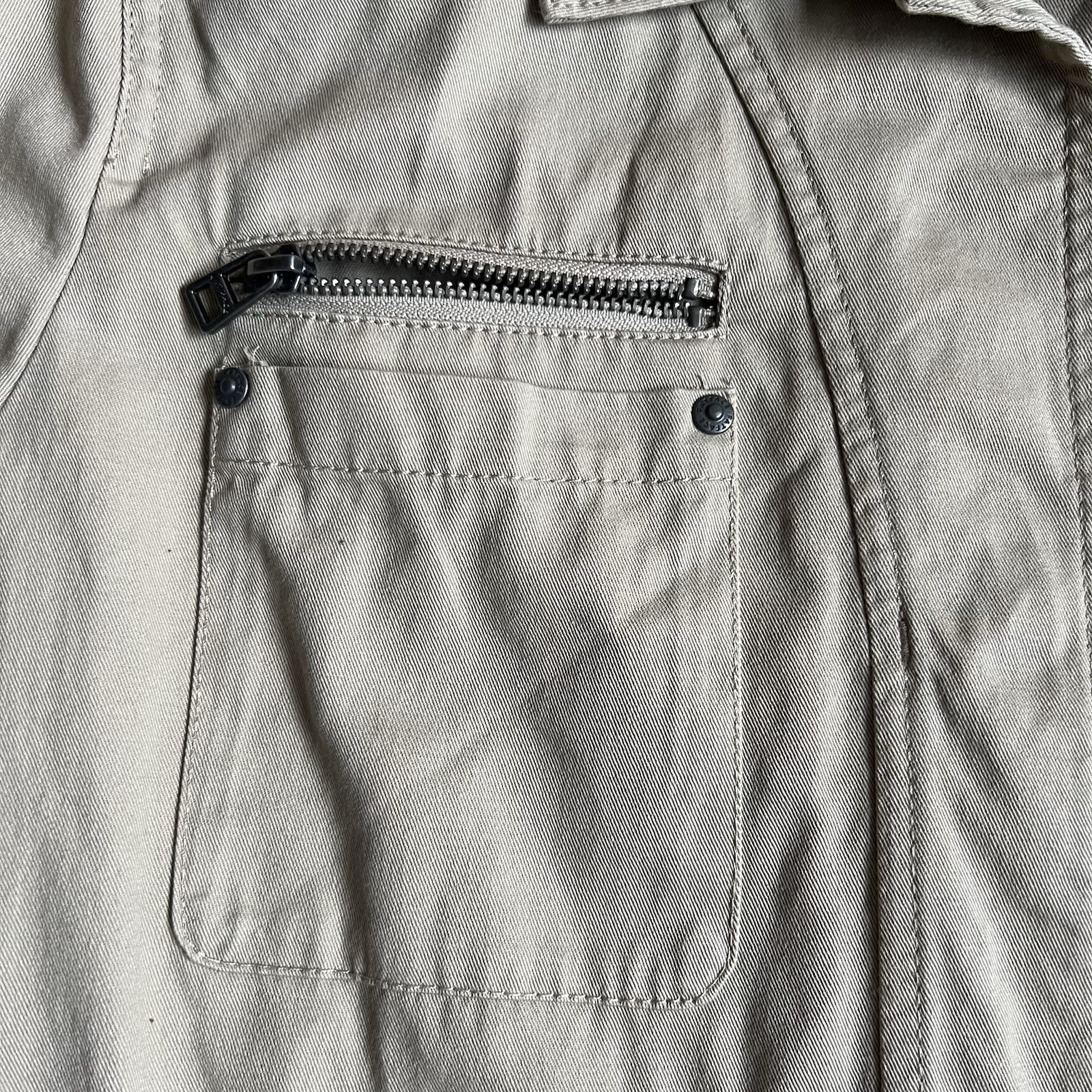 FatFace Military Field Jacket Size 6 Beige Utility Cotton Zip Up Coat image 5