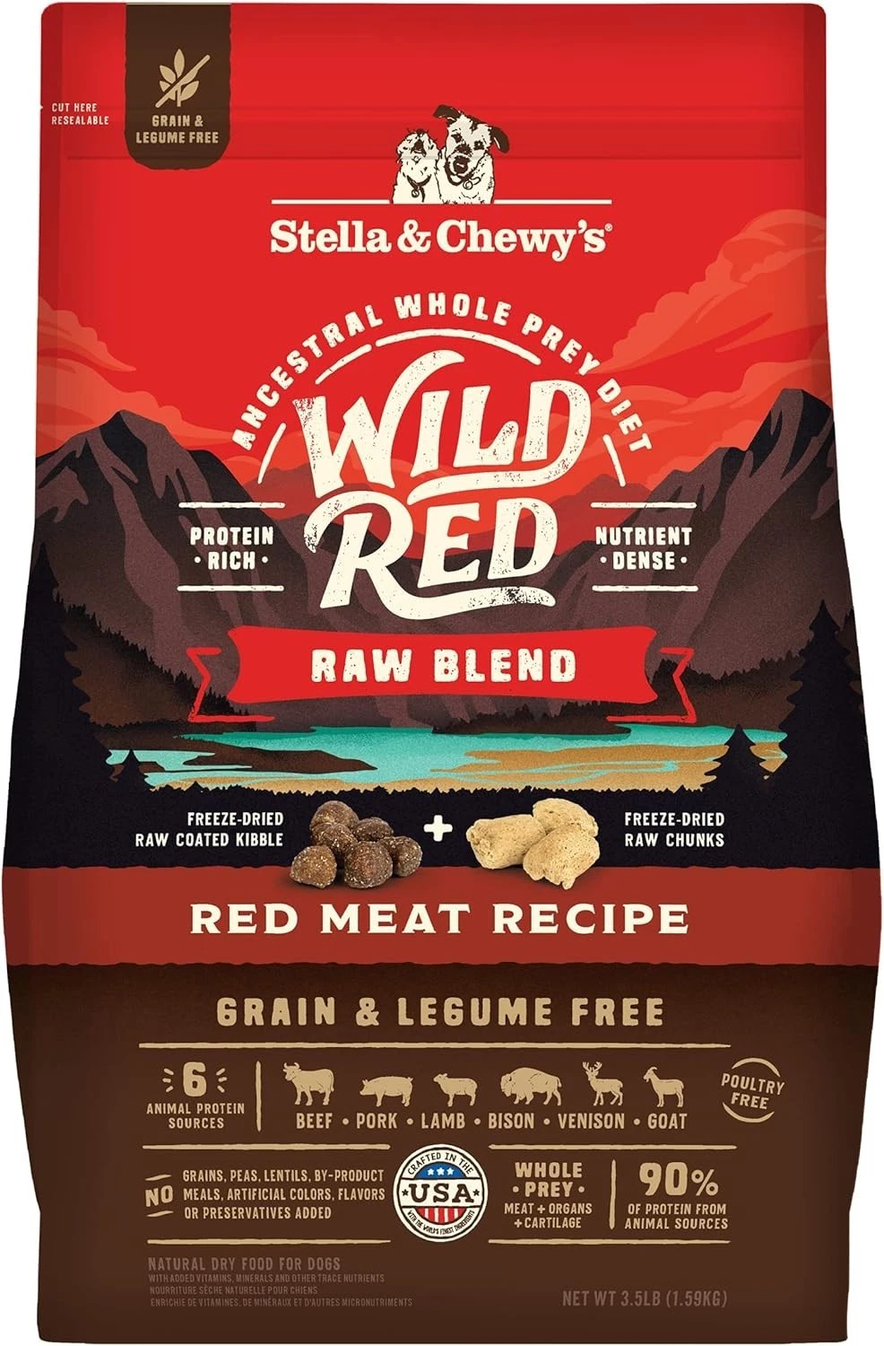 Wild Red Dry Dog Food Raw Blend High Protein Grain & Legume Free Red Meat Recipe