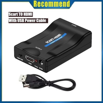 Scart zu auf HDMI Adapter Konverter Wandler AV Scaler Converter 1080P HD TV NEU