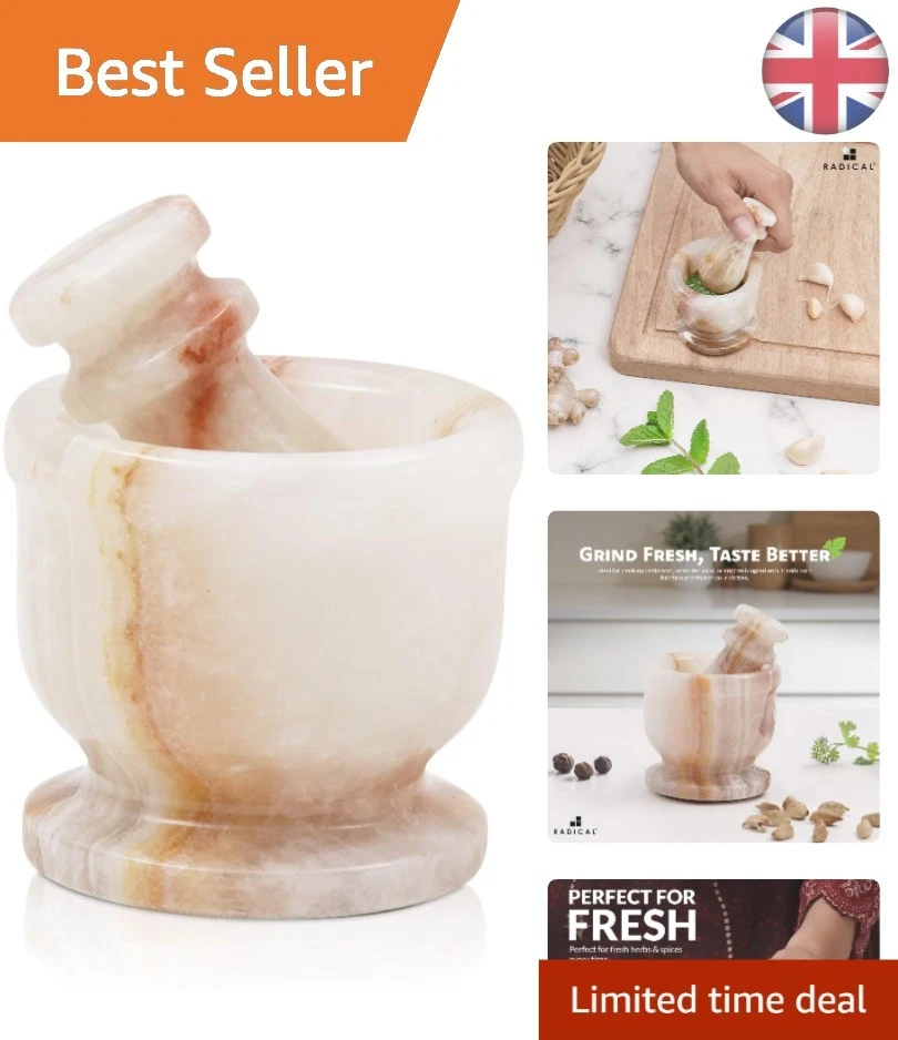 Elegant Polished Marble Mortar and Pestle Set - 2.5" for Herbs & Garlic Crushing