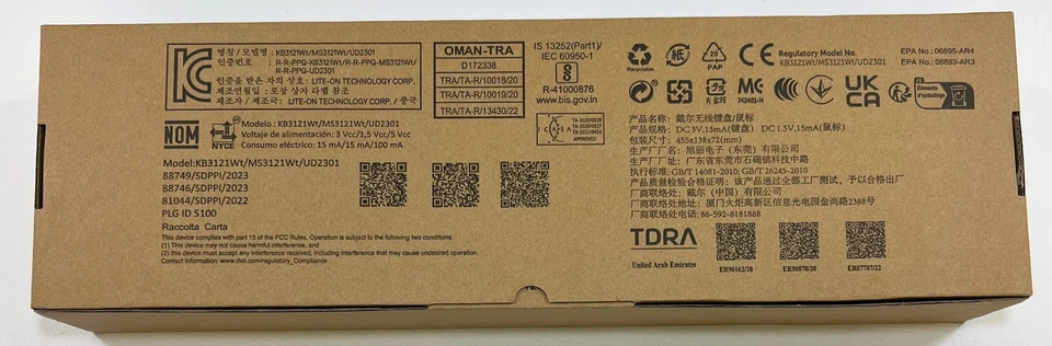 NEW Dell Wireless Keyboard Mouse Combo KB3121Wp MS3121Wp Remote Black USB - Image 3 of 4