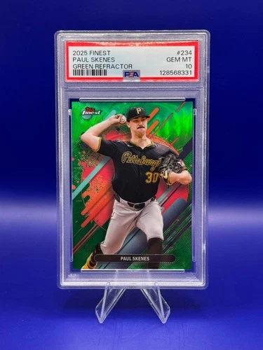 PAUL SKENES 2025 Topps Finest #234 RARE Green Refractor PSA 10 (pop 2)