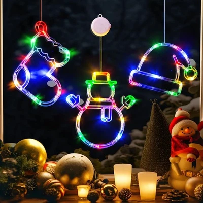 LOLSTAR Christmas Window Light Decorations, 3 Pack, Battery operated, Timer Function