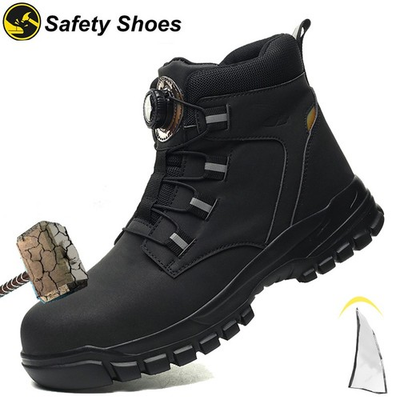 #ad Waterproof Safety Boots Men Rotary Buckle Indestructible Steel Toe Work Boots $26.99