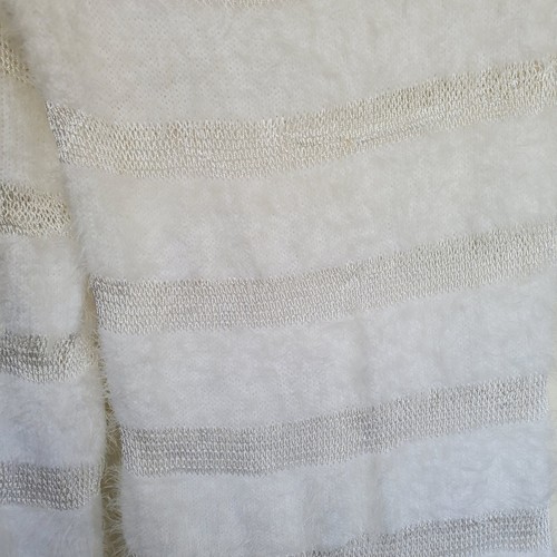 Slinky sexy Gr. M weiß Kätzchen weich Angora Kleid Peek-a-Boo Netzbänder - Bild 6 von 7