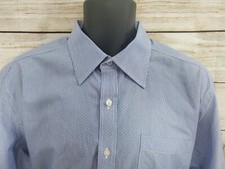 ENRO Traditional Fit Men's 16.5 x 34-35 Blue 100 Cotton Shirt Wrinkle Free A4 