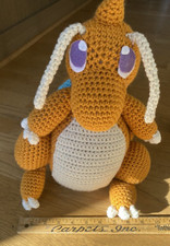 Hand Made Crochet Dinasaur. adorable Plush Stuffed Animal