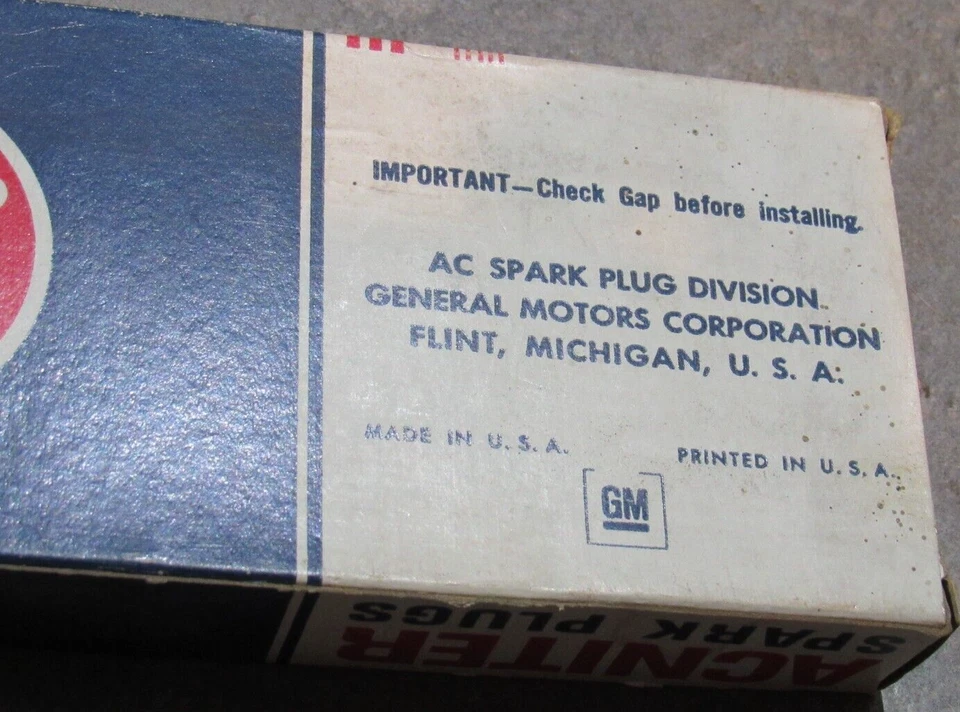 Nuevo de Lote Antiguo AC GM Acniter 1958-69 Chevrolet 396 427 348 Big Block Bujías / R44N Foto 2 de 3