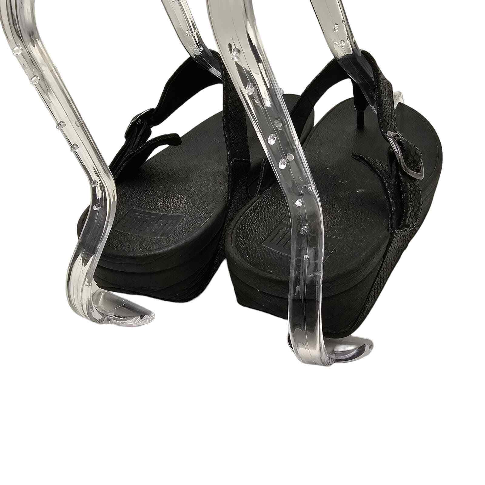 Fit Flop Black Sandals Womens Size 6 Python Snake… - image 8