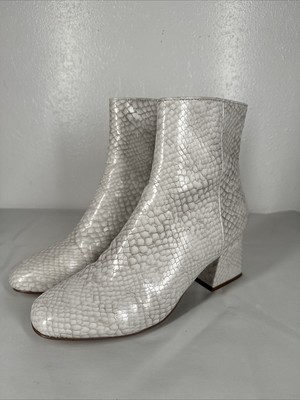 Steve Madden Darma Block Heel Bootie White Size 8