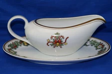 Fitz & Floyd St Nicholas Gravy Boat or Sauce Bowl & Underplate, 10 7/8" (Box #3)