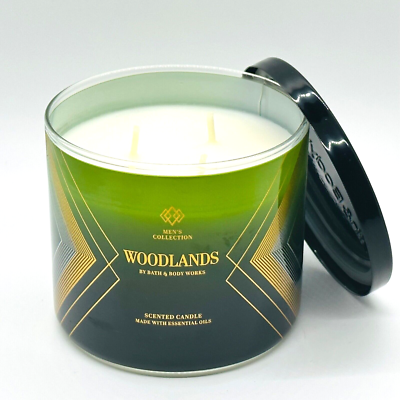 Bath & Body Works WOODLANDS Large Scented 3 Wick Candle 14.5 oz