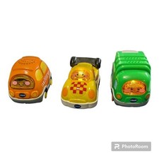 Vtech Go Go Smart Wheels Lot Of 3 Vehicles Van,Race Car, Garbage Truck..Works