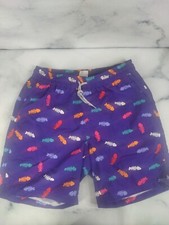 Swim Board Shorts fish Multi color Youth Trunk Size Small