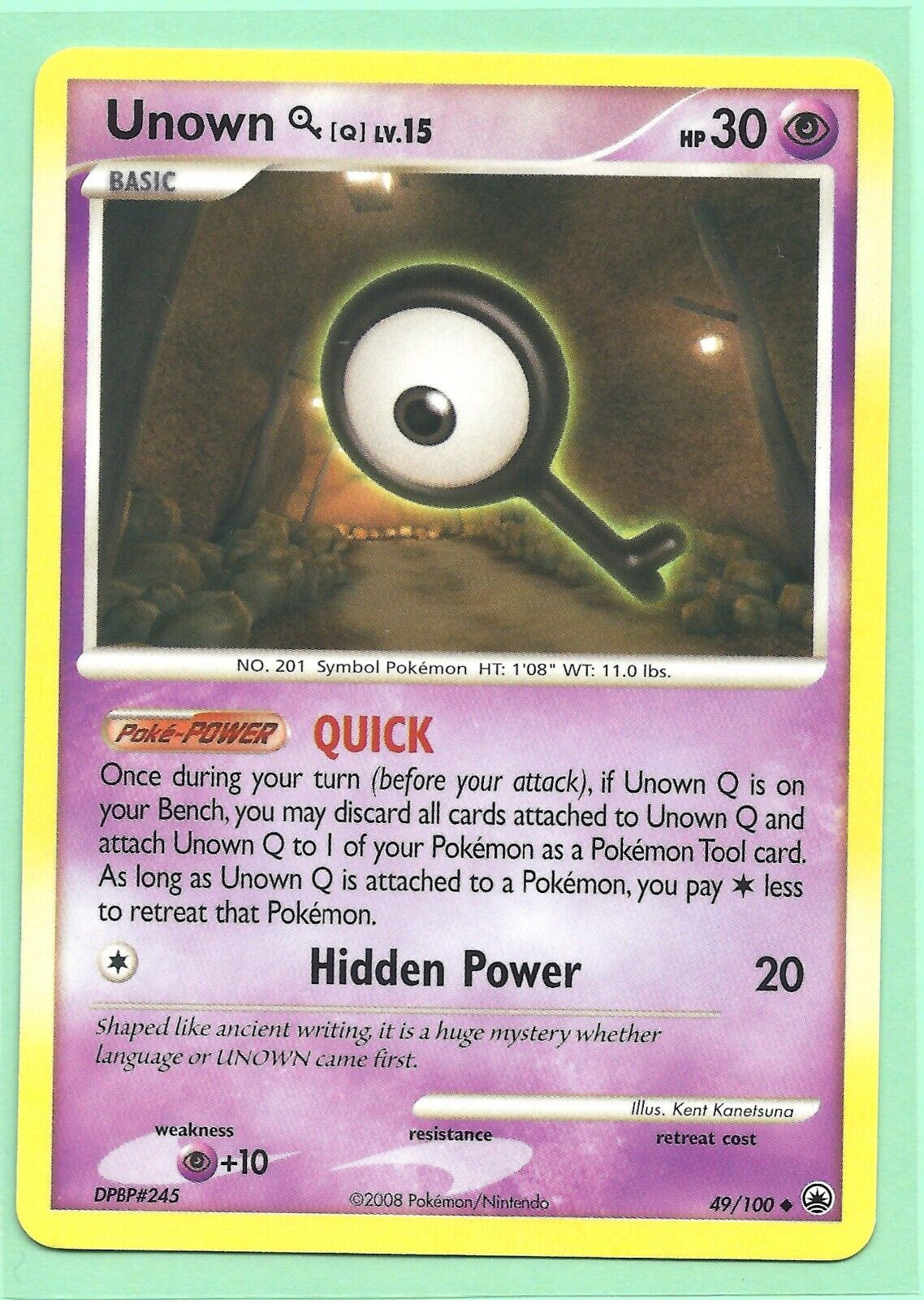 2008 POKEMON UNOWN Q 49/100 MAJESTIC DAWN NM/MINT