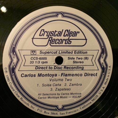 CARLOS MONTOYA guitar Flamenco Vol 2 CRYSTAL CLEAR LTD ED DIRECT TO DISC SHRINK - Picture 4 of 4