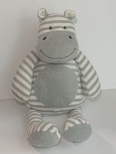Hippo Plush Manhattan Toy Grey 15" Giggle Baby Striped Gray Hippopotamus 2012