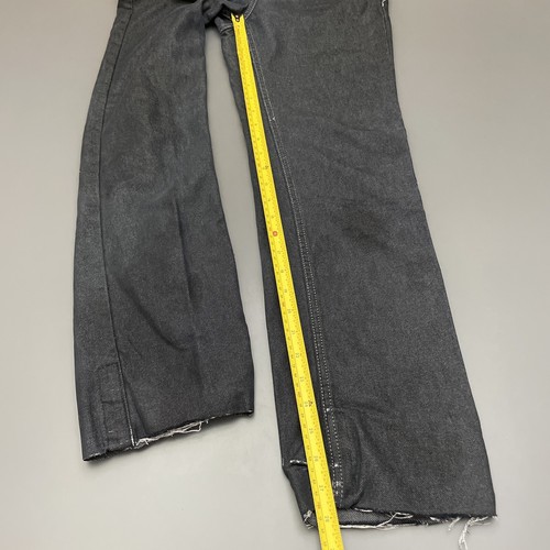 Mcdonalds Uniform Pants Womens Sz 0R 28x28 Black Jeans Denim Stretch Raw Hem Cut - Picture 4 of 11