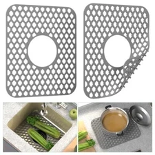 TOOVEM Kitchen Sink Mats 2PCS Non-Slip Heat Resistant Silicone Sink Protector...