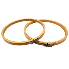 Vintage Wooden 8  Embroidery Quilting Hoops Screw Tension Frames Lot of 2 a