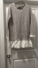 THML Anthropologie Dress Ruffle At Hem Long-sleeves Tunic Small